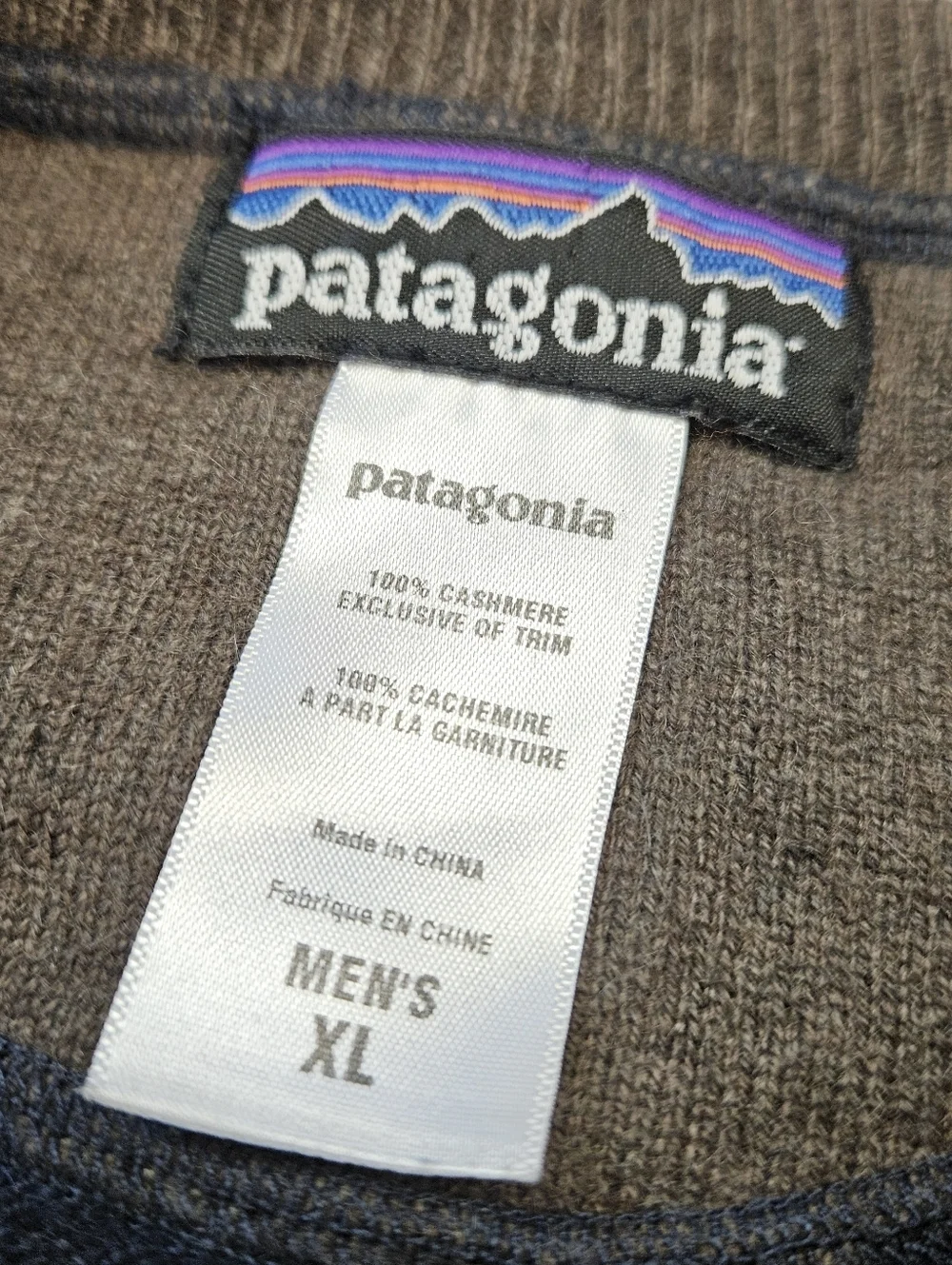 Patagonia Cask V-Neck Men’s Size X-LARGE 100% Cashmere Sweater Casual